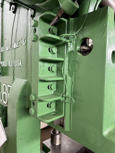 60 TON ROUSSELLE MODEL 6B DOUBLE-CRANK GAP FRAME PRESS. STOCK # 0235625.