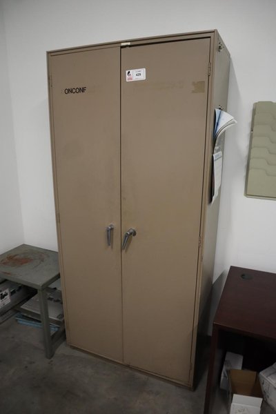 Equipto Metal Cabinet and Contents - 2 Door - (8)Shelves- Auction Item