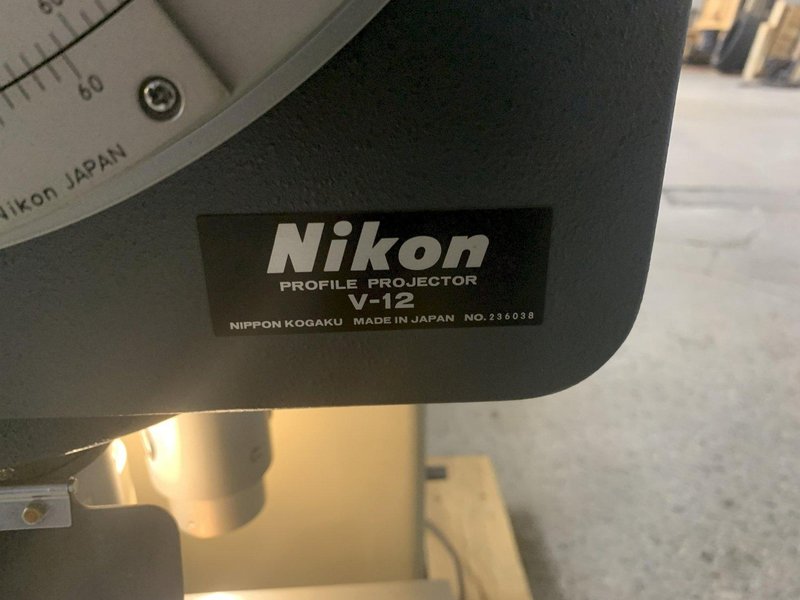 12" NIKON #V12 Bench Top Vertical Beam Profile Projector / Optical Comparator, s/n 236038