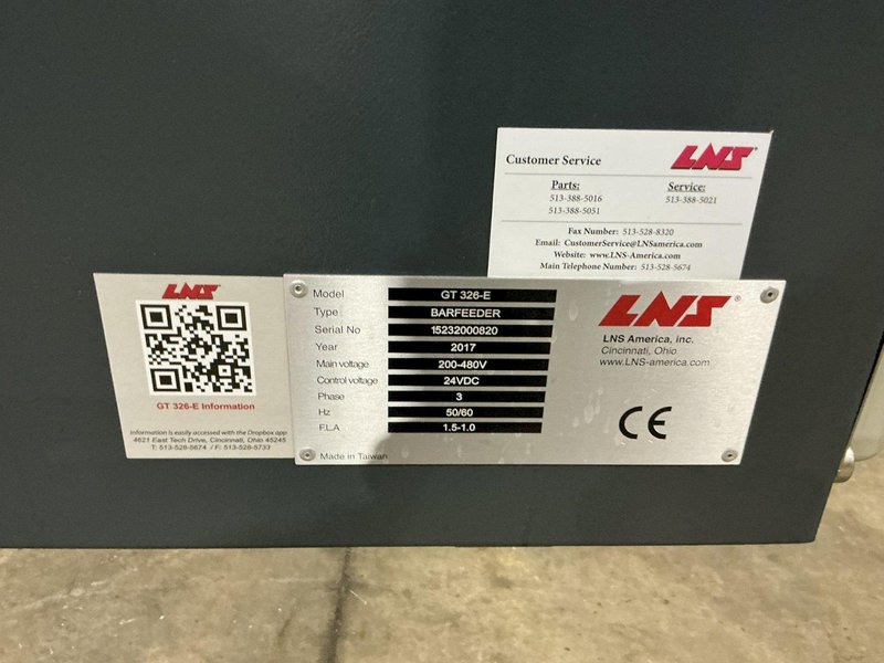 2017 6' LNS MODEL #GT326-E CNC BAR FEEDER : YOBRO 25108