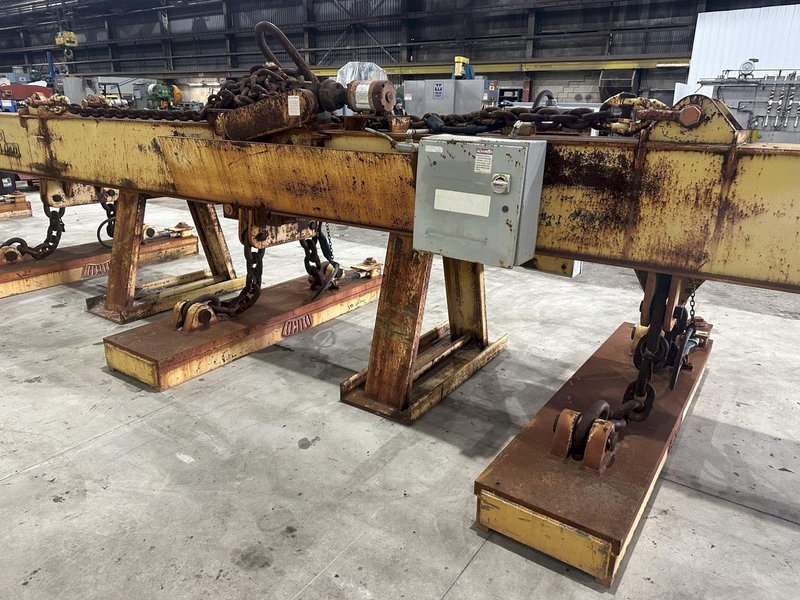 53 TON (107,500 LBS) BUSHMAN MODEL #MT420 TELESCOPING MAGNETIC SPREADER LIFTING BEAM  W/ OHIO MAGNETICS DIESEL GENERATOR: STOCK #20420
