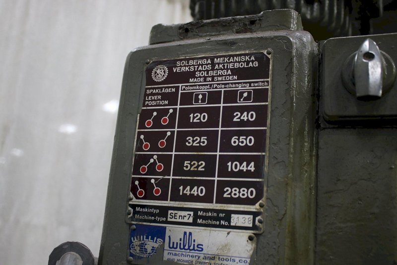 22&quot; SOLBERGA SINGLE SPINDLE DRILL: STOCK #75978