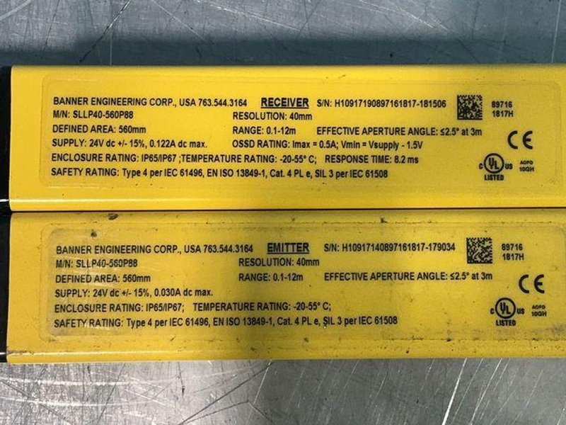 BANNER SAFETY LIGHT CURTAIN KIT  -  SLLP40-560-P88