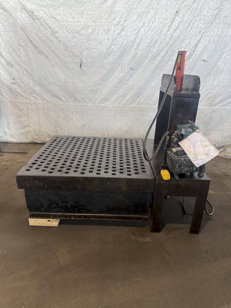 60" X 60" ACORN WELDING TABLE WITH STAND &amp; HYYDRAULIC PRESS. STOCK # 0878726