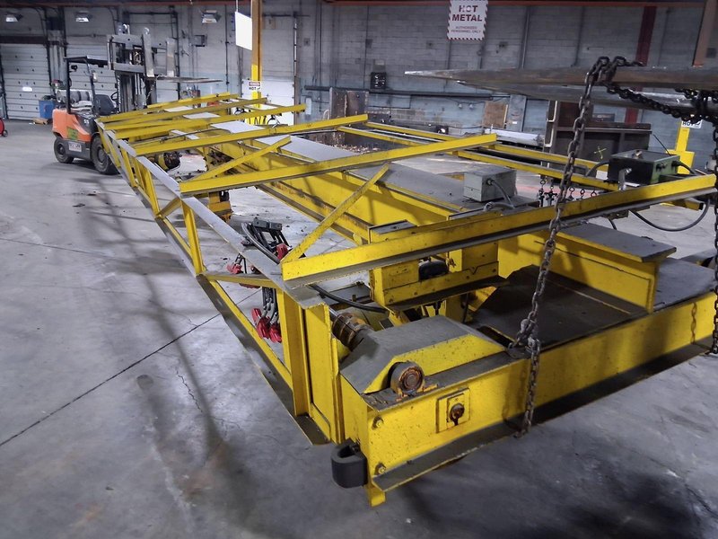10 TON X 36' X 50' SCHUETTE BRIDGE CRANE W/ (2) 5 TON WRIGHT HOISTS: STOCK #22711