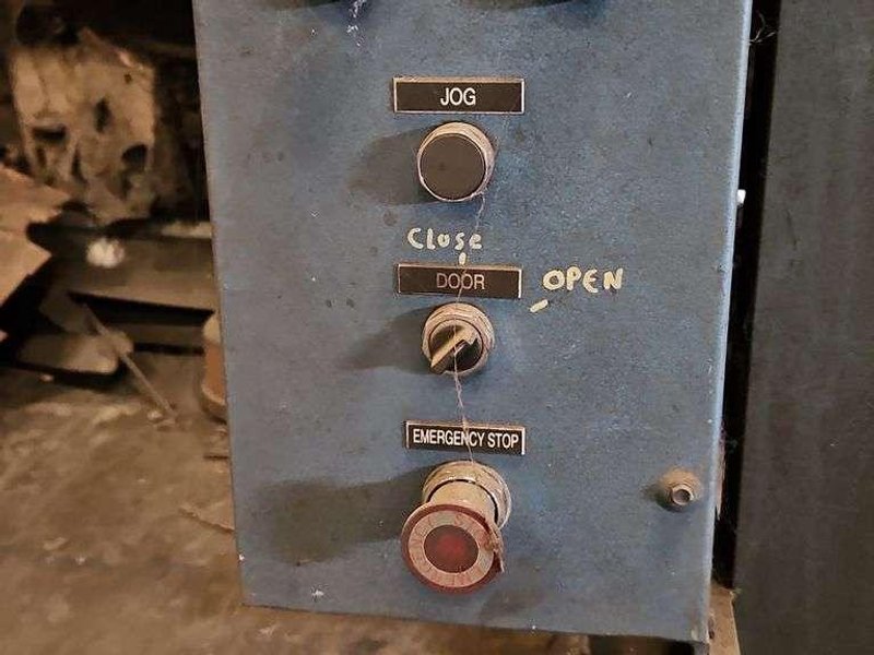 Viking 6&#039; swing table blast cleaning system with Micro Air cartridge dust collector, 2- direct drive shot wheels