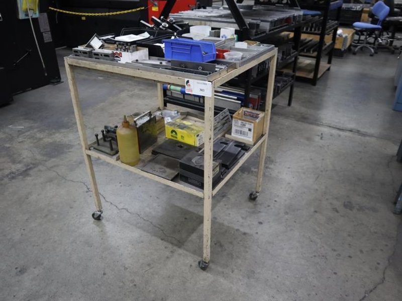 Amada Brake Tooling and Hardware on Rolling Steel Cart- Auction Item