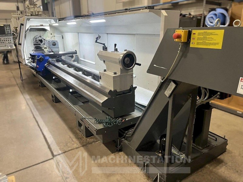 Weiler E80 x 4500 Flat Bed CNC Lathe – 2017 6.5″ Big Bore, 177″ Long Bed