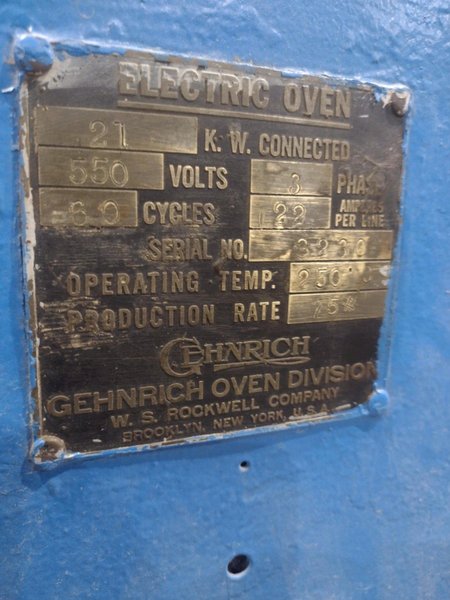 480 DEGREE X 30&quot; X 30&quot; X 60&quot; GEHNRICH ELECTRIC OVEN: STOCK #21069