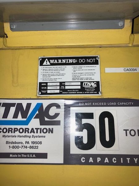 50 TON ITNAC DIE ROTATOR / MATERIAL ROTATOR / FLIPPER STOCK# 2299