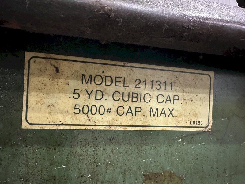 1/2 YARD (46" x 36" x 30") X 5000 LBS AMERICAN PORTABLE DUMP HOPPER ON CASTERS: STOCK 20072