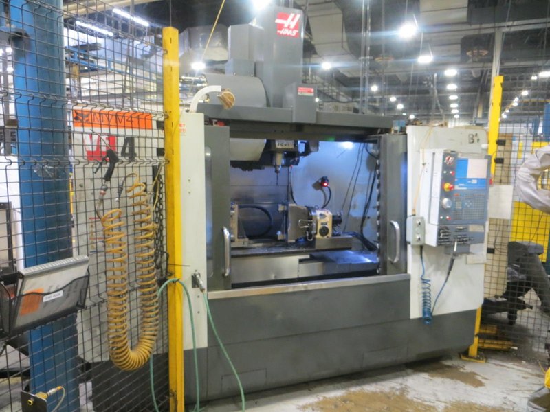Haas VF-4 CNC Vertical Machining Center, Maincon CNC Control, 4th Drive, 24 ATC, Thru Spindle Coolant, 8100 RPM Gearbox Spindle, New 2013- Auction Item