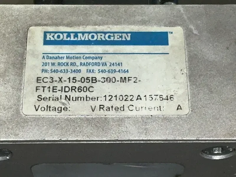 KOLLMORGEN ELECTRIC CYLINDER  -  EC3-X-15-05B-300-MF2-FT1E-IDR60C