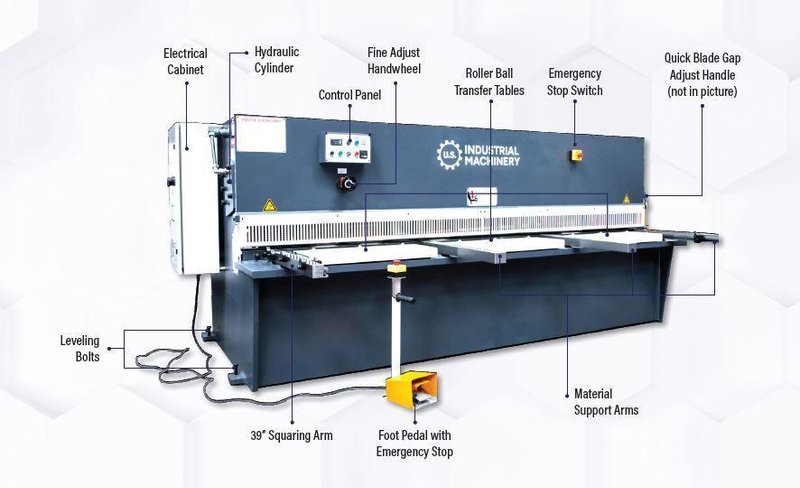 NEW 10' x 1/2" US INDUSTRIAL MODEL US10500 HYDRAULIC SHEAR