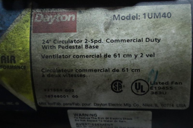 Dayton 24" Shop Fan with Stand- Auction Item