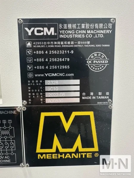 YCM jC10 CNC Vertical Machining Center, 2022