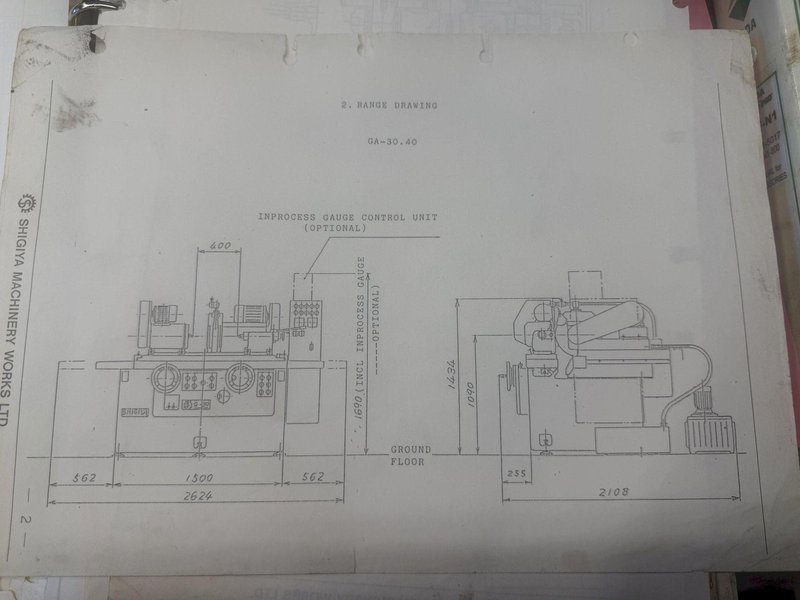 12" X 40" SHIGIYA OKAMOTO MODEL #GUA-30-100 OD HYDRAULIC CYLINDRICAL GRINDER: YOBRO #25235