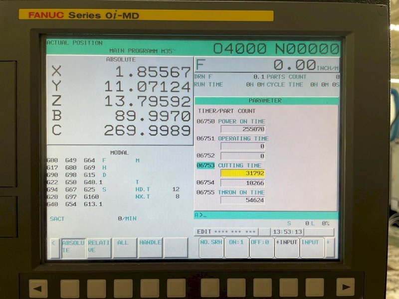 Tornos Almac CU 2007 7-Axis CNC Vertical Machining Center with Part Loading and Parts Catcher System, Probing, 20K Spindle, Lehman 2-Axis Rotary Table, Back Operation Tilting Rotary Vise