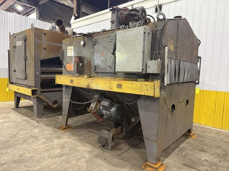 72" WIDE x 16" HIGH PANGBORN MODEL #ES1821-125 TOP &amp; BOTTOM PLATE SHOT BLAST MACHINE, WITH DUST COLLECTOR: YOBRO #25181