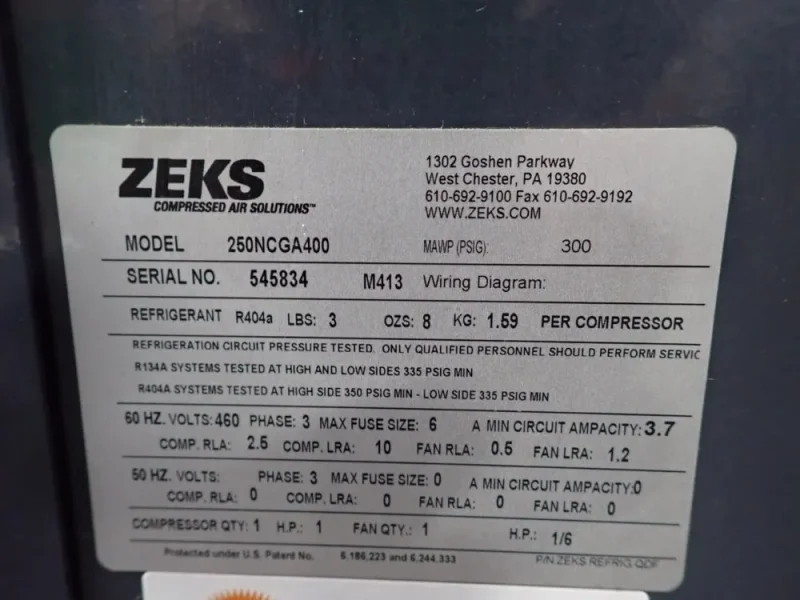 ZEKS AIR COMPRESSOR   -  2S0NCGA400