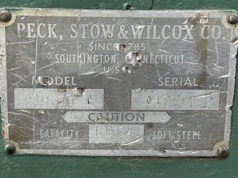 4' X 10 GAUGE PEXTO MODEL #10-U-4B MECHANICAL POWER SHEAR: STOCK #21257