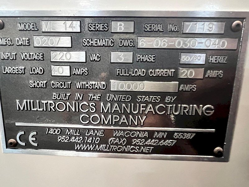 USED MILLTRONICS 14&quot; X 40&quot; ML-14 2-AXIS CNC LATHE, Stock# 11083, Year: 2002
