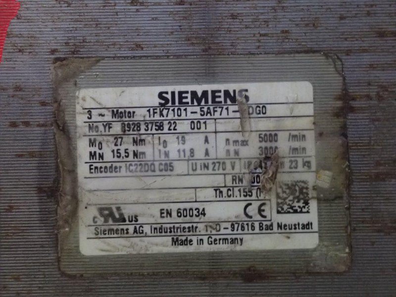 SIEMENS 5000 RPM SERVO MOTOR  -  1FK7101-5AF71-1DGO