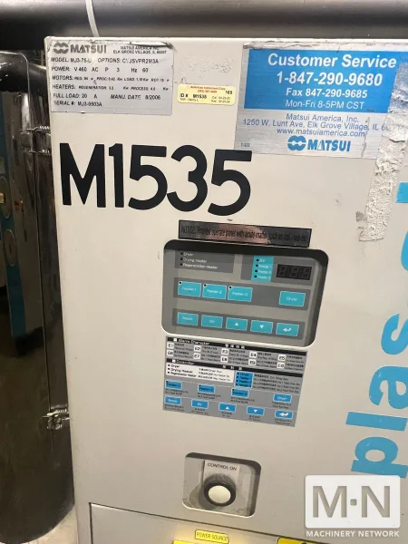 75 LBS/HR MATSUI MODEL MJ3-75-U DRYER MFG 2006