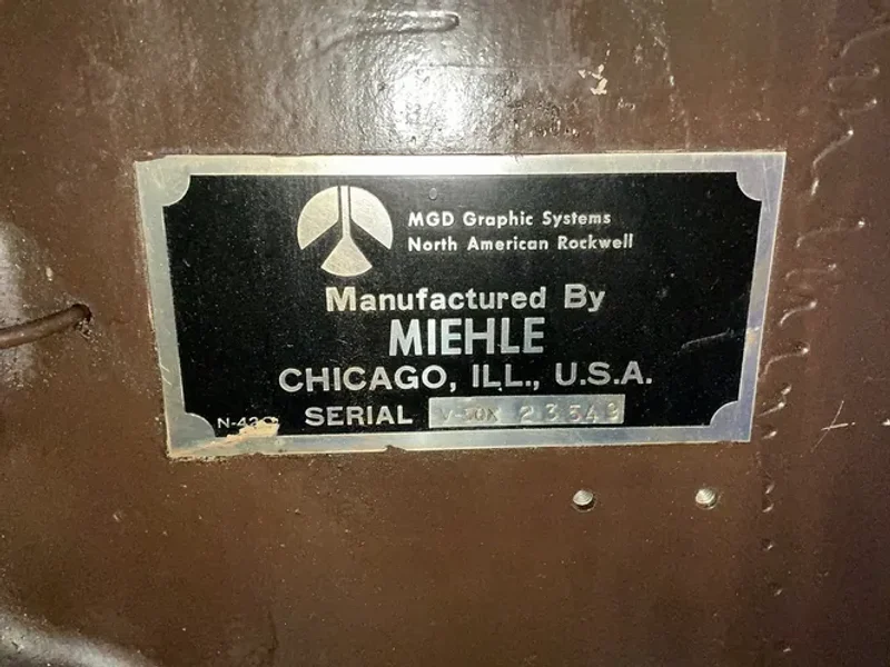 MIEHLE 12” X 19” X 13” VERTICAL CYLINDER PRESS