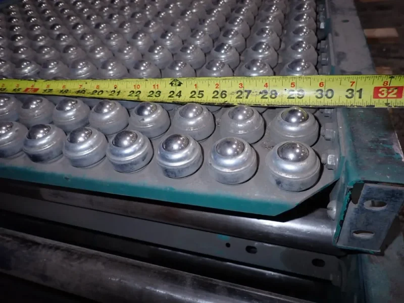 AUTOMATED CONVEYOR SYSTEMS 31" x 120" ROLLER CONVEYOR W/BALL TRANSFER CONVEYOR