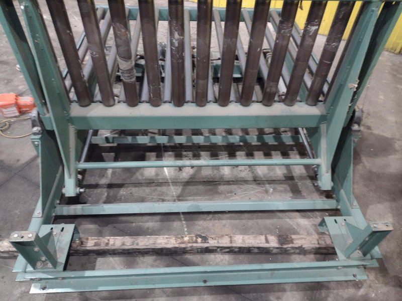 60" x 48" LIFT &amp; TILT UPENDER / TABLE WITH ROLLER CONVEYOR, 115 VOLT: YOBRO #24710