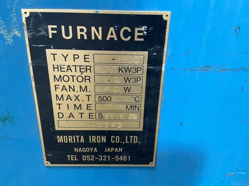 MORITA IRON CO., LTD 500* C FURNACE  -  M-1500