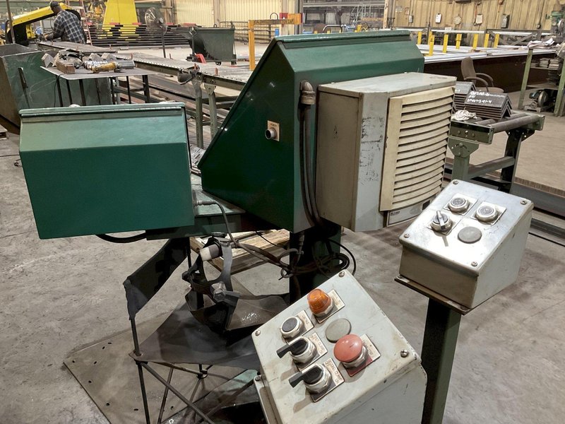 6" x 6" x 1/2" CONTROLLED AUTOMATION MODEL #ABL-74 AUTOMATIC ANGLE PUNCH &amp; SHEAR LINE: STOCK #24935