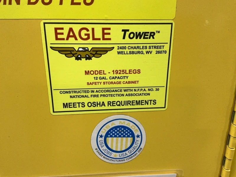 EAGLE 12 GALLONS FLAMMABLE LIQUID STORAGE CABINET  -  1925LEGS