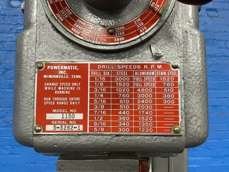 POWERMATIC INC. 16” DRILL PRESS  -  1150