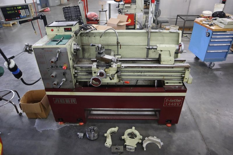 Acer E1440V Engine Lathe, 14"x40", Electronic Vbl Speed, Newall 2 Axis DRO - New 2011 - Auction Item