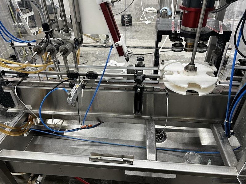 Cask mACS Micro Automated Canning System – 3-Head Filler with Rotary Accumulation Table (15–20 CPM, FESTO Interface)