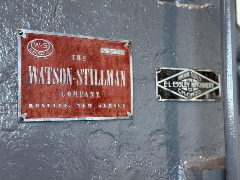 100 TON WATSON-STILLMAN HYDRAULIC H FRAME STYLE STRAIGHTENING PRESS. STOCK # 0875226