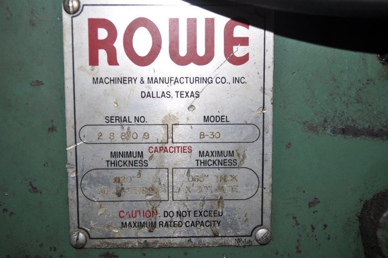 30&quot; x .065&quot; Rowe Motorized Straightener