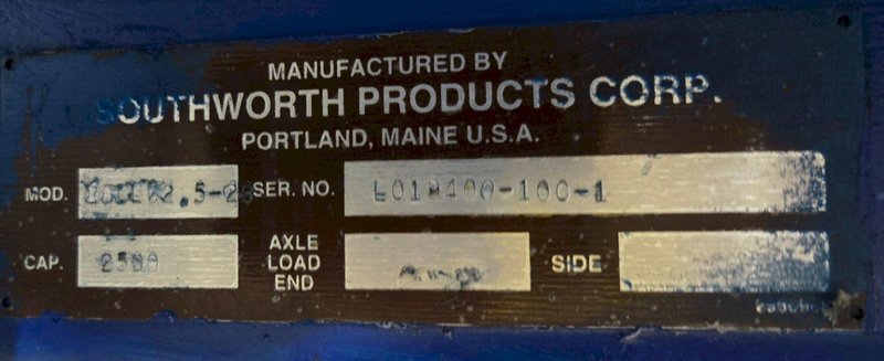 SOUTHWORTH ROLL C2.5-28 Platform Lifter w/ Flow Rollers 2500 lbs Capacity USED