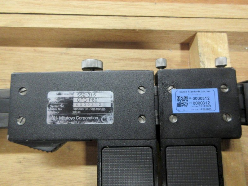 Mitutoyo Electronic Caliper: 1500.00 mm, 60", 0.01 mm, 0.0005" Resolution, Calibrated, Data Output, Carbon Fiber Reinforced Plastic, Model CFC-P60" 552-315, In Wood Case- Auction Item