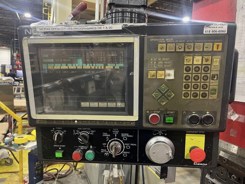 50 Ton x 6.5′ Amada 5020FS Hydraulic Press Brake, 1998 – Amada NC9-FS Control
