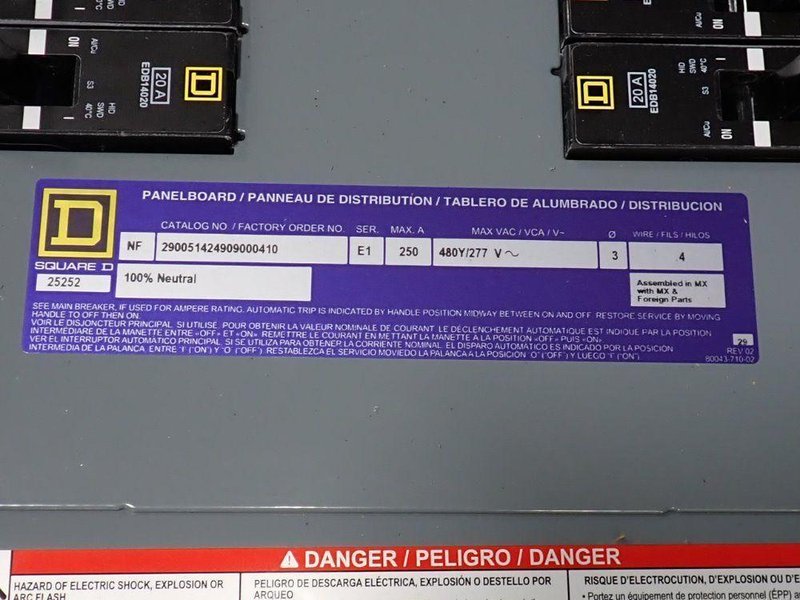 SQUARE D PANELBOARD  -  290051424909000410