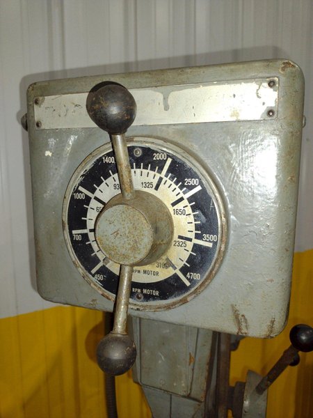 15" DELTA MODEL #15-655 VARIABLE SPEED SINGLE SPINDLE DRILL PRESS: YOBRO #24257