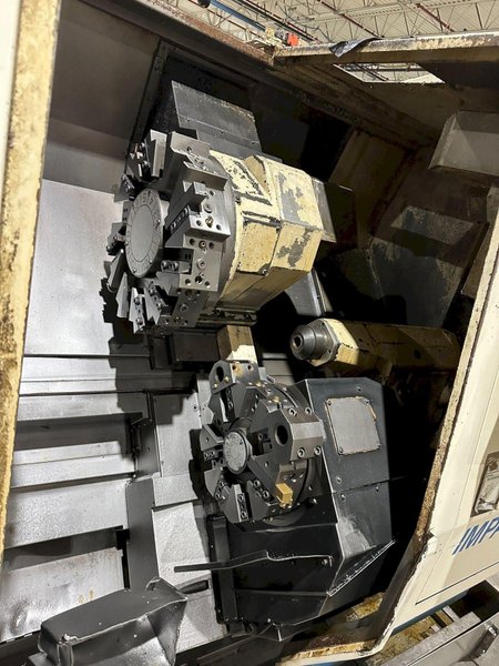 2002 OKUMA IMPACT LU-15 TWIN TURRET CNC LATHE USED