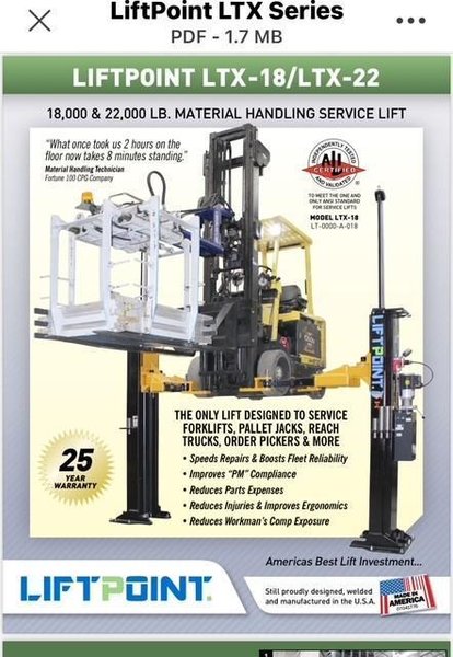 22,000LBS Models LTX- 22 Fork truck Service Lift STOCK# 4196