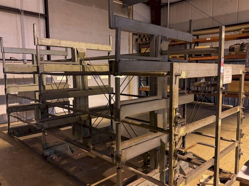 20&#039; X 4 TIER STEEL STORAGE SYSTEM MODEL 4T-3G-30X12R-20&#039; RETRACTABLE ARM STORAGE RACK: YOBRO #24445