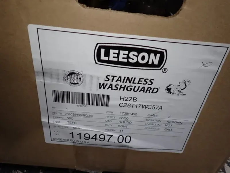 LEESON 1 HP MOTOR  -  CZ6T17WC57A