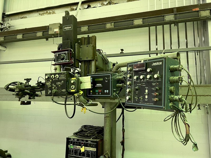 20&#039; RANSOME RAIL MOUNTED WELDING MANIPULATOR WITH LINCOLN WELDERS: STOCK #17950