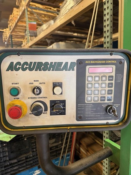 1/2″ × 8′ Accurshear 85008 Hydraulic Shear, 1999 – Backgauge